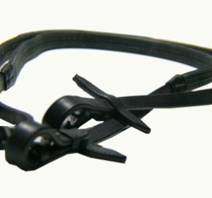HOLMESTEAD RUBBER COVERED LEATHER REINS PONY SIZE